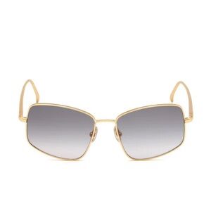 SportMax Geometric Glasses Brown Lens Matte Gold Frame